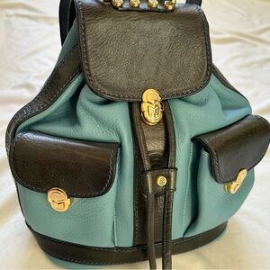 Marino Orlandi Blue Leather Backpack